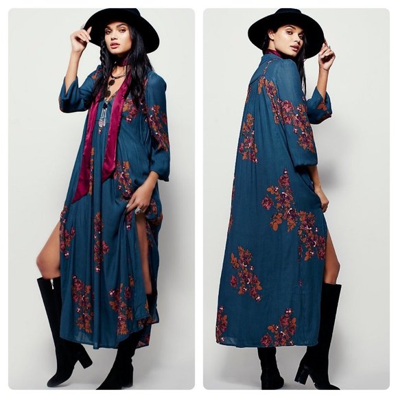 Free People Dresses & Skirts - Free People Rosemary Maxi Dress in Jade Combo
